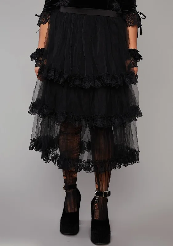 Women's Workout Garments Fashion Essentials Plus Losing Hope Tulle Midi Skirt