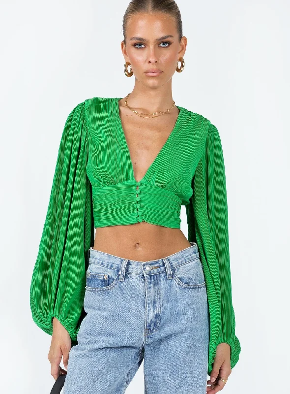 Sustainable Fashion Extravaganza Women's Trendy Apparel Sustainable Fashion Extravaganza Fria Top Green