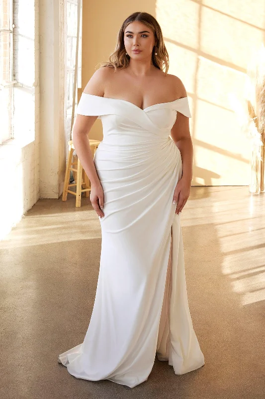 Women's Plus-Size Attire Limited Styles Cinderella Divine CD930C Off Shoulder Plus Size Wedding Dress