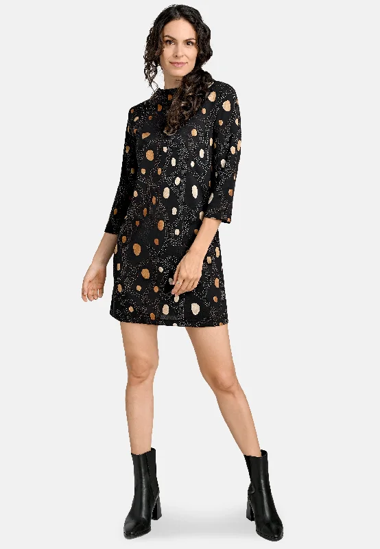 Women's Stylish Professional Apparel Hot Trends Abstract Polka Dot Midi Dress