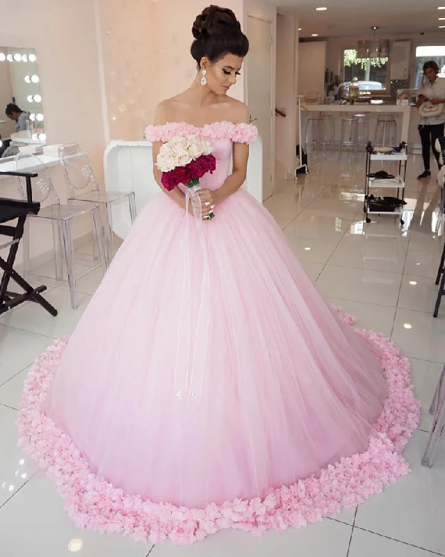 Vintage-Inspired Garments Flirty Fashion Discounts WD2547 Flowers Pink Wedding Dresses Cinderella Bridal Gowns,Beautiful Quinceanera Dresses for Sweet 16 Vintage-Inspired Garments Flirty Fashion Discounts WD2547 Flowers Pink Wedding Dresses Cinderella Bridal Gowns,Beautiful Quinceanera Dresses for Sweet 16