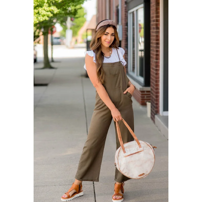 Comfortable Garments For Women Affordable Luxury Fashion Tie Strap Pocket Accent Jumpsuit