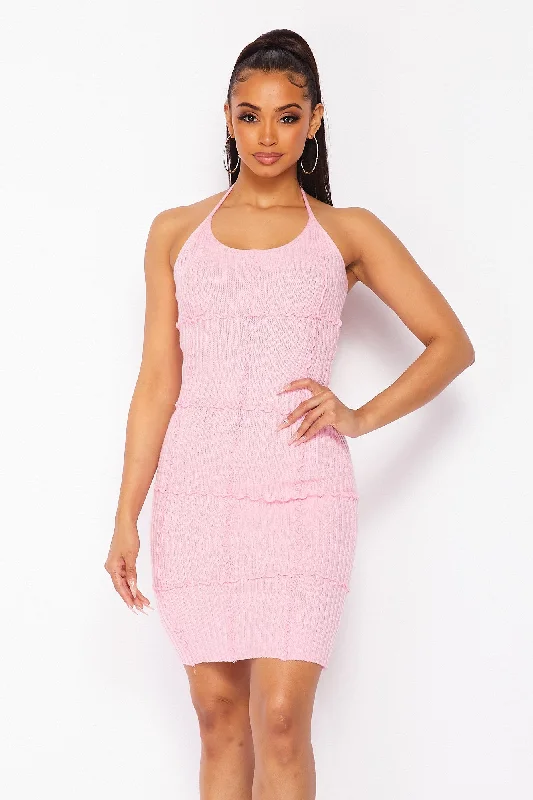 Charming Women's Clothes For Special Events Limited Time Deal Racing Hearts Ribbed Halter Dress Charming Women's Clothes For Special Events Limited Time Deal Racing Hearts Ribbed Halter Dress