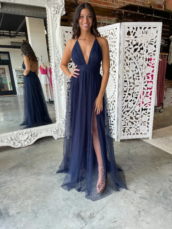 Women's Travel Apparel Classy Style Discounts Love Spell Gown (Navy)