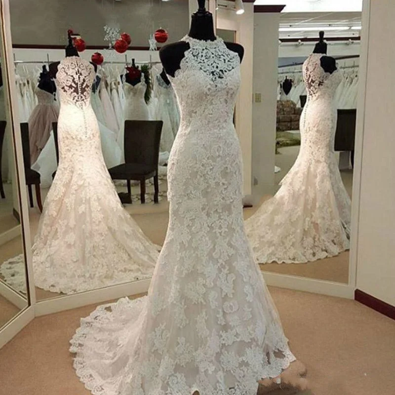Luxury Women's Clothing Catch Every Fashion Trend Custom Made Robe De Mariee Lace Bridal Dress Halter Mermaid Wedding Gown 2020 WD5536 Luxury Women's Clothing Catch Every Fashion Trend Custom Made Robe De Mariee Lace Bridal Dress Halter Mermaid Wedding Gown 2020 WD5536