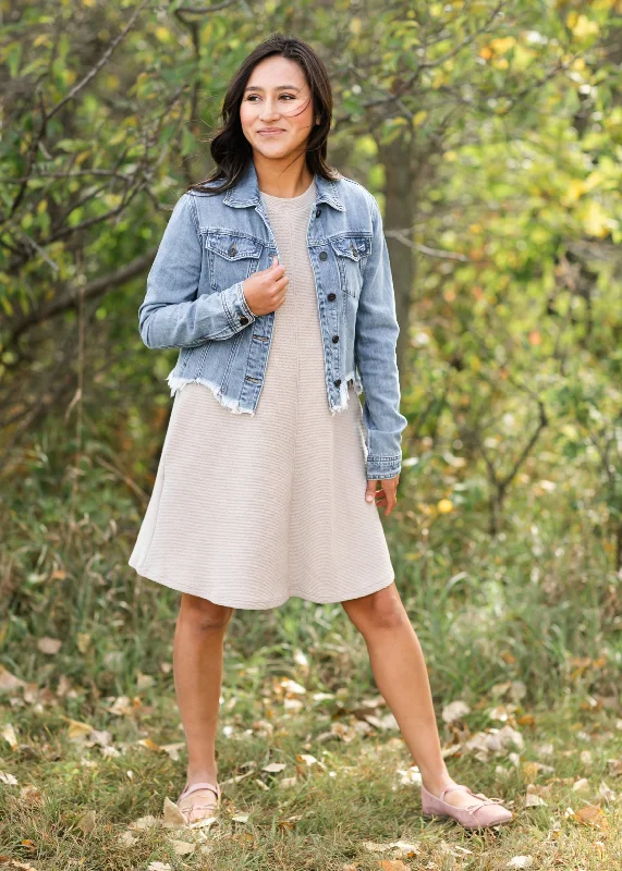 Stylish Women's Attire Laid-Back Fashion Offers Knit Short Sleeve A-line Dress - FINAL SALE Stylish Women's Attire Laid-Back Fashion Offers Knit Short Sleeve A-line Dress - FINAL SALE