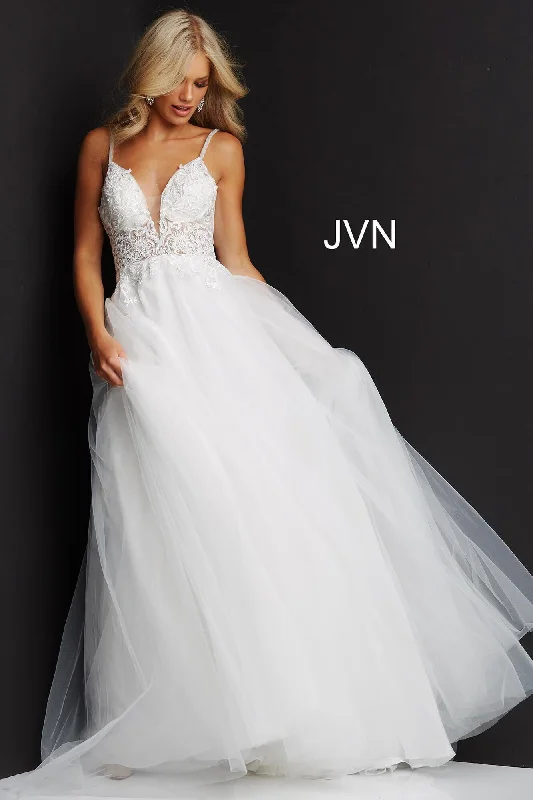 Vintage Clothing For Women Exclusive Deals Online Jovani 07595 Long Tulle Wedding Dress