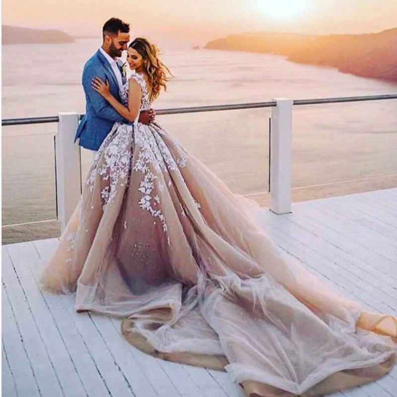 Women's Comfortable Lounge Attire Relaxed Style Deals WD568 Lace V Back Princess Ball Gown Wedding Dress Champagne/ Ivory Bridal Gowns Women's Comfortable Lounge Attire Relaxed Style Deals WD568 Lace V Back Princess Ball Gown Wedding Dress Champagne/ Ivory Bridal Gowns