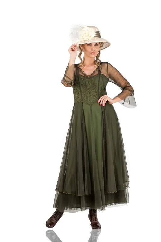 Women's High-End Clothing Limited Edition Vivian Vintage Style Wedding Gown in Emerald by Nataya