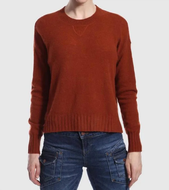 Stylish Women's Garments For Holidays Fresh Styles, Fresh Deals Cashmere Sport Crew Sweater In Spice Stylish Women's Garments For Holidays Fresh Styles, Fresh Deals Cashmere Sport Crew Sweater In Spice