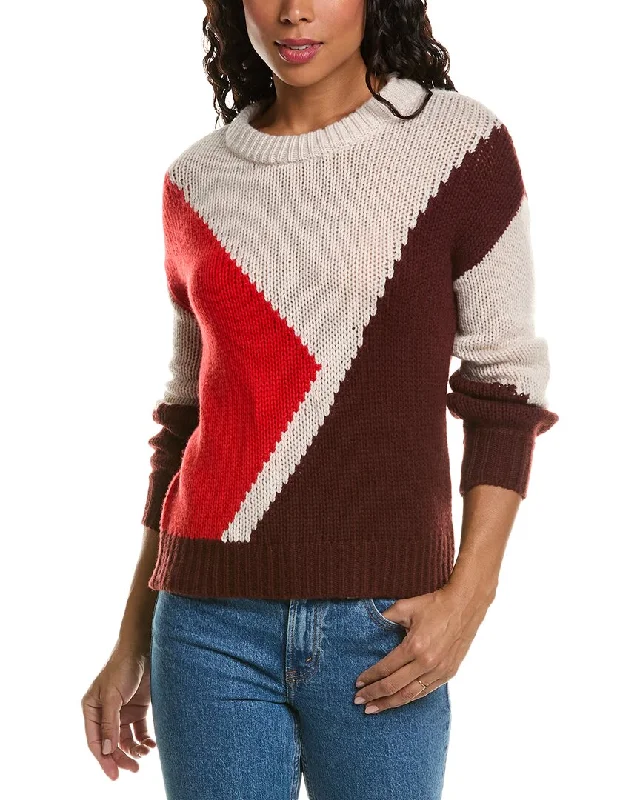 Women's Trendy Outfit Seize Bargains Elie Tahari Colorblock Cashmere Sweater