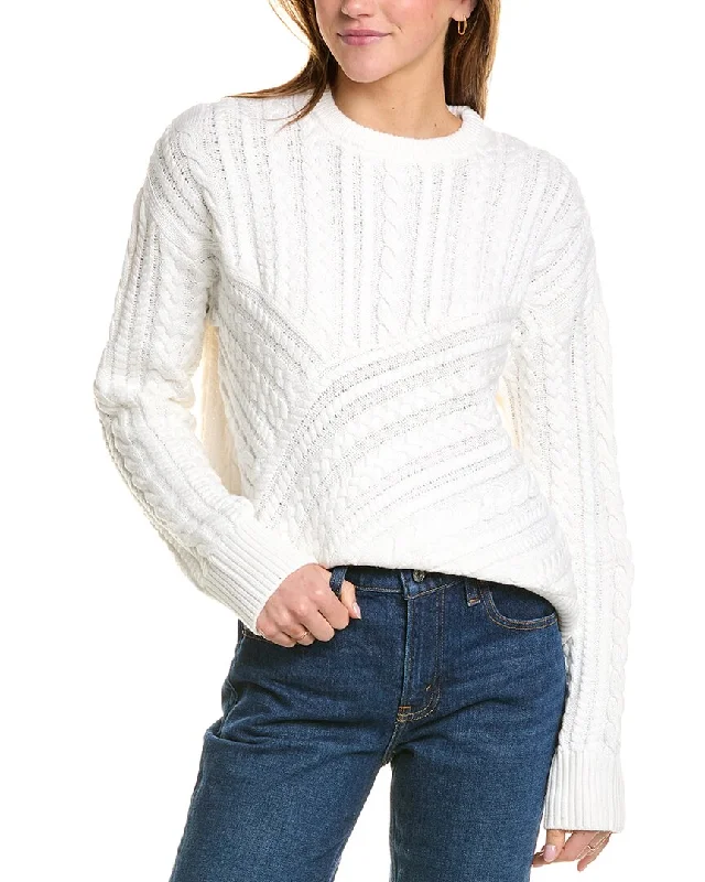 Women's Trendy Outfit Unleash Your Trend Driven Style Monrow Cable Knit Wool-Blend Sweater