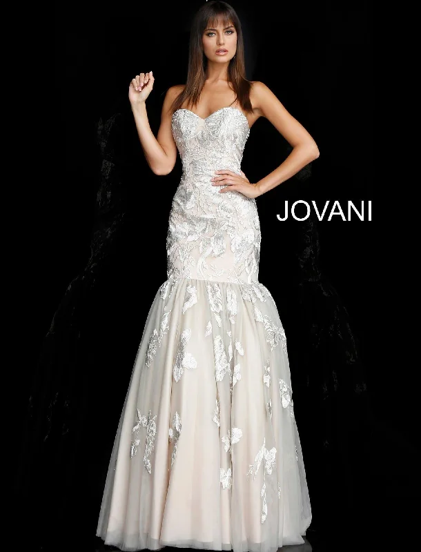 Timeless Women's Outfit Trend Forward Threads Jovani 55706 Long Wedding Dress