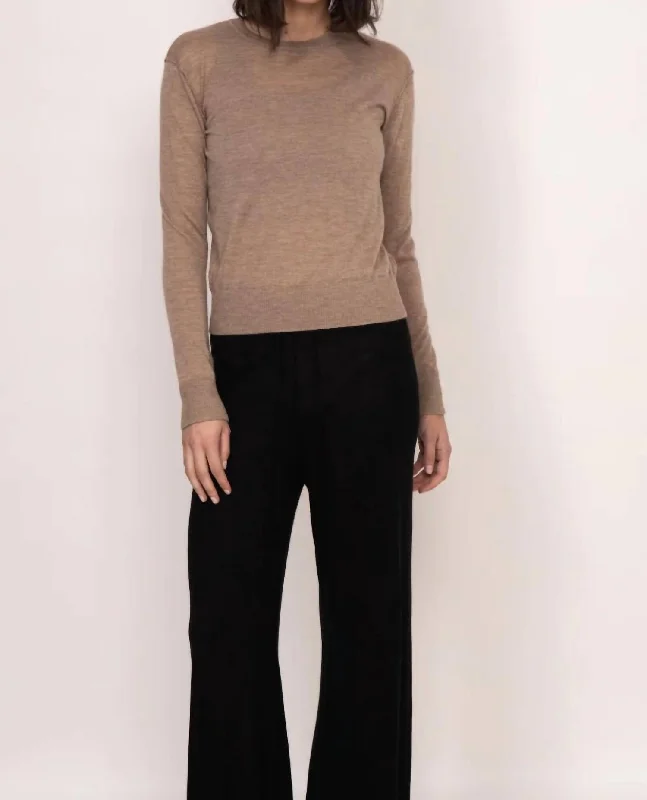 Women's Evening Garments Unleash Your Style Marguerite Paper Thin Cashmere Sweater In Mocha Women's Evening Garments Unleash Your Style Marguerite Paper Thin Cashmere Sweater In Mocha