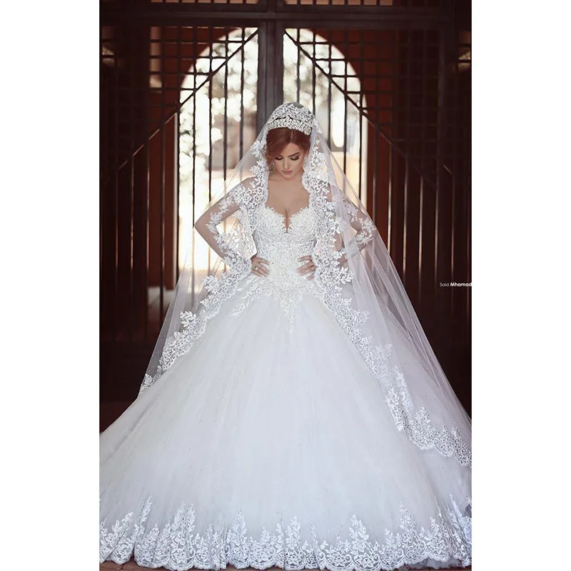 Women's Stylish Casual Garments Shop Sales Siaoryne WD1009 Vintage Lace Wedding Dress with Long Sleeves Bridal Gown 2018 Custom Made Women's Stylish Casual Garments Shop Sales Siaoryne WD1009 Vintage Lace Wedding Dress with Long Sleeves Bridal Gown 2018 Custom Made