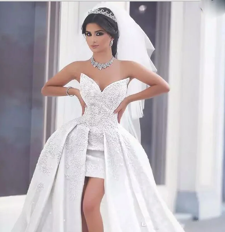 Women's Sports Apparel Hot Items Siaoryne WD027 Sweetheart Beading Lace Corset Front Open High Low Sexy Wedding Dress Gown online Women's Sports Apparel Hot Items Siaoryne WD027 Sweetheart Beading Lace Corset Front Open High Low Sexy Wedding Dress Gown online