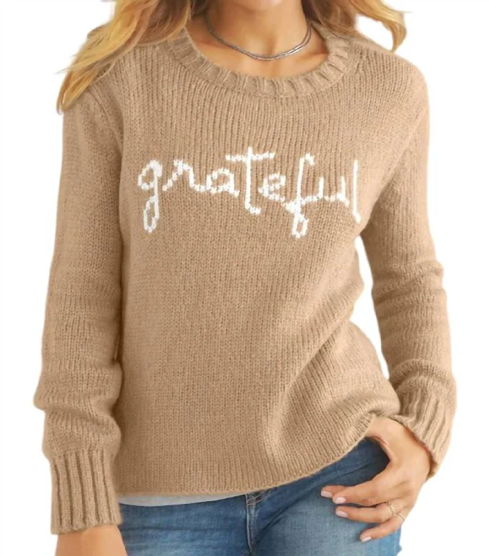 Women's Romantic Outfit Special Offer Grateful Sweater In Copper/pure Snow