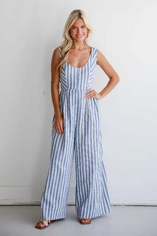 Women's Plus-Size Clothes Flash Sales FINAL SALE - Adorable Chicness Striped Jumpsuit