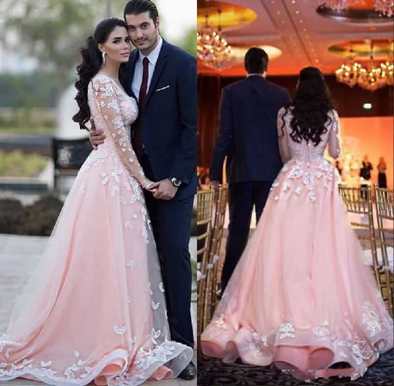 Women's Everyday Garments Limited Time Flash Sale Siaoryne WD0919 Long Sleeves Lace Pink Wedding Dresses Bridal Gown Women's Everyday Garments Limited Time Flash Sale Siaoryne WD0919 Long Sleeves Lace Pink Wedding Dresses Bridal Gown