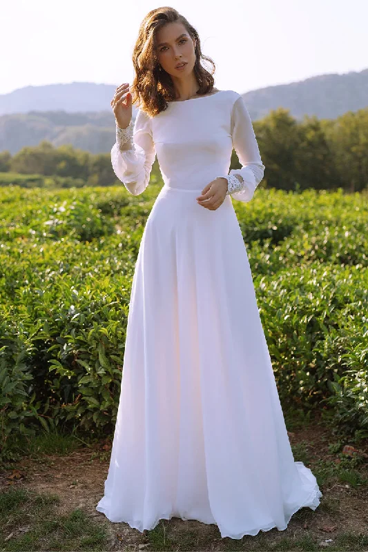 Women's Night-Out Outfit Fall Sale, Prices Drop Endless Love Long Sleeve A-line Wedding Dress