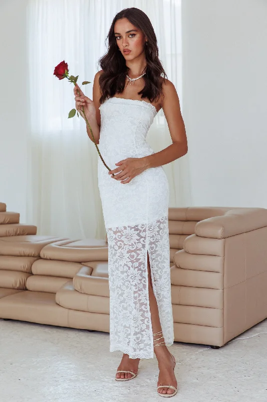 Women's Comfortable Apparel Limited Time Must Be Love Strapless Lace Dress Off White Women's Comfortable Apparel Limited Time Must Be Love Strapless Lace Dress Off White