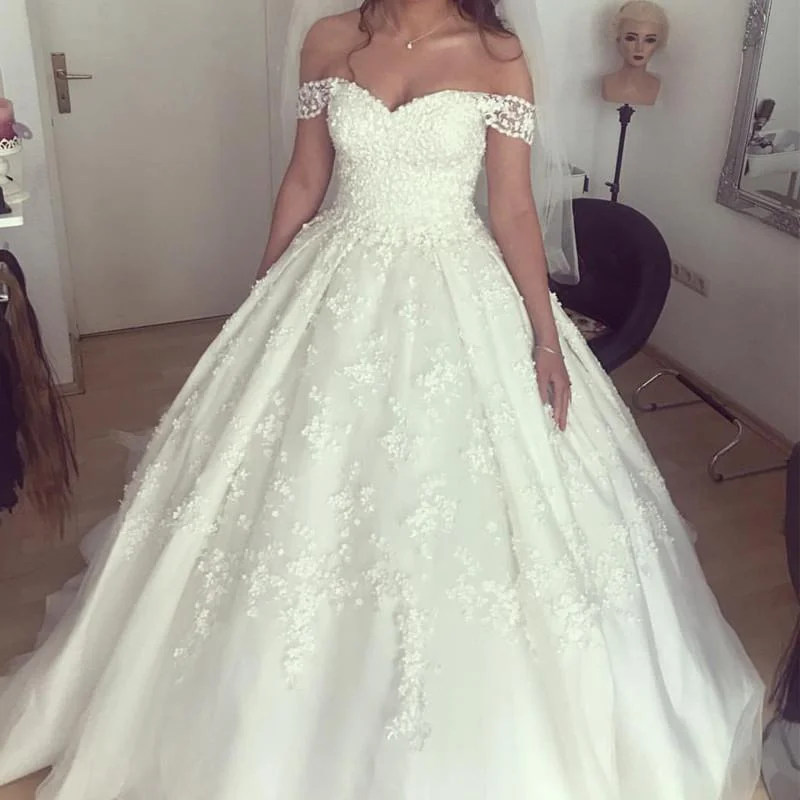 Women's Seasonal Apparel Flash Sales Siaoryne WD0823 Off the Shoulder Princess Ball Gown Lace Wedding Dress Women's Seasonal Apparel Flash Sales Siaoryne WD0823 Off the Shoulder Princess Ball Gown Lace Wedding Dress