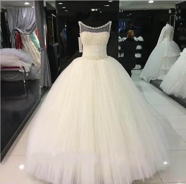 Women's Night-Out Clothes Chic And Edgy Siaoryne Scoop Neck Ball Gown Pearl Wedding Dresse Princess Custom Made Novias De Novia 2018 Women's Night-Out Clothes Chic And Edgy Siaoryne Scoop Neck Ball Gown Pearl Wedding Dresse Princess Custom Made Novias De Novia 2018