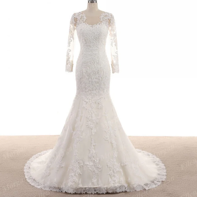 Women's Active Clothing Stay Ahead In Style Vintage Long Sleeves Lace Wedding Dress Mermaid Bridal Gown 2018 Custom Made Vestido De Novia Women's Active Clothing Stay Ahead In Style Vintage Long Sleeves Lace Wedding Dress Mermaid Bridal Gown 2018 Custom Made Vestido De Novia