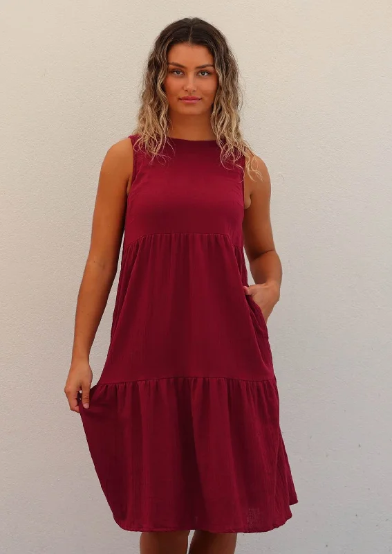Women's Clothes And Garments Chic Style Discounts Tully Dress Tibetan Red