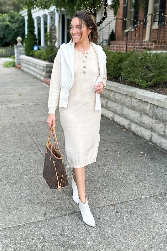 Women's Seasonal Attire Final Sale Kimber Midi Sweater Dress in Cream