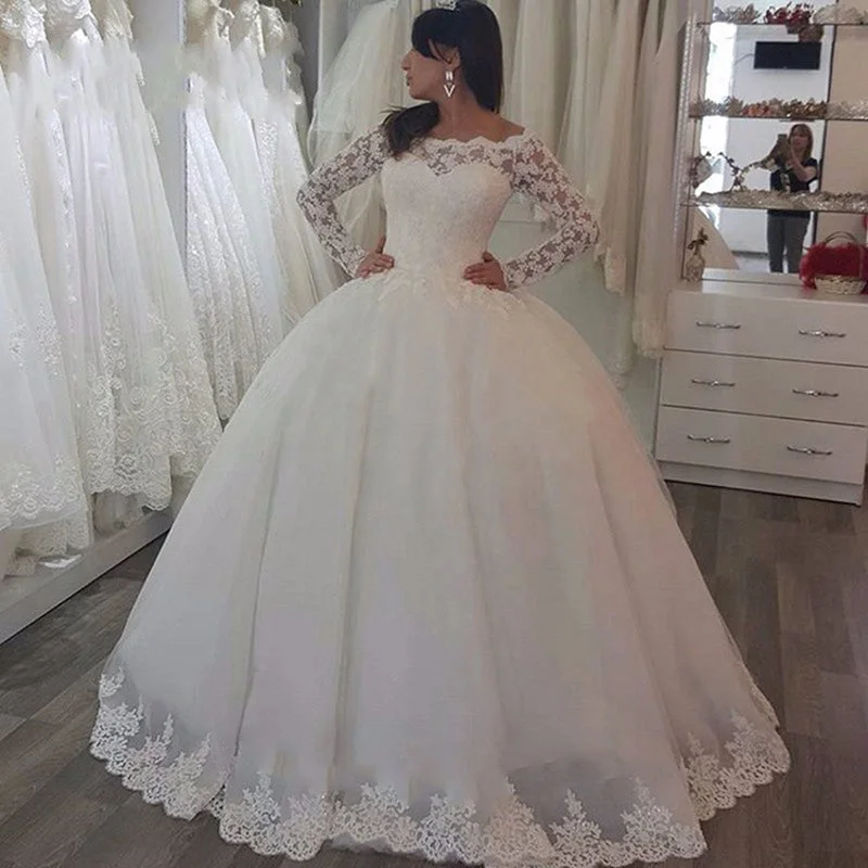 Stylish Outerwear Clothing For Women Stylish Looks Long Sleeves Wedding Dresses Vintage Lace Ball Gown Bridal Dresses Stylish Outerwear Clothing For Women Stylish Looks Long Sleeves Wedding Dresses Vintage Lace Ball Gown Bridal Dresses
