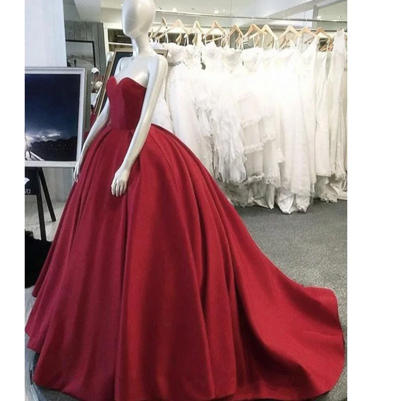 Classic Clothes For Women Effortless Style, Endless Impact Siaoryne Ball Gown Satin Red Wedding Dresses Corset Sweetheart Formal Gowns Classic Clothes For Women Effortless Style, Endless Impact Siaoryne Ball Gown Satin Red Wedding Dresses Corset Sweetheart Formal Gowns