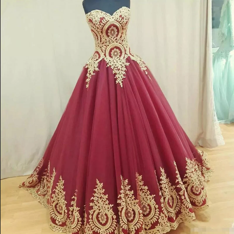 Affordable Fashion Clothing For Women Trendy Women'S Wear Collection WD5512 Ball Gown Burgundy Wedding Dress Gold Appliqued Lace Bridal Gown bride Engagement Gown 2018 Affordable Fashion Clothing For Women Trendy Women'S Wear Collection WD5512 Ball Gown Burgundy Wedding Dress Gold Appliqued Lace Bridal Gown bride Engagement Gown 2018
