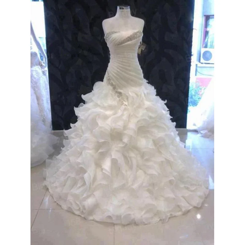 Women's Loungewear Clothes Comfortable Chic Siaoryne Strapeless Wedding Dresses Ruffle Skirt Dropped Waist Bride Dress with Beading Plus Size Women's Loungewear Clothes Comfortable Chic Siaoryne Strapeless Wedding Dresses Ruffle Skirt Dropped Waist Bride Dress with Beading Plus Size