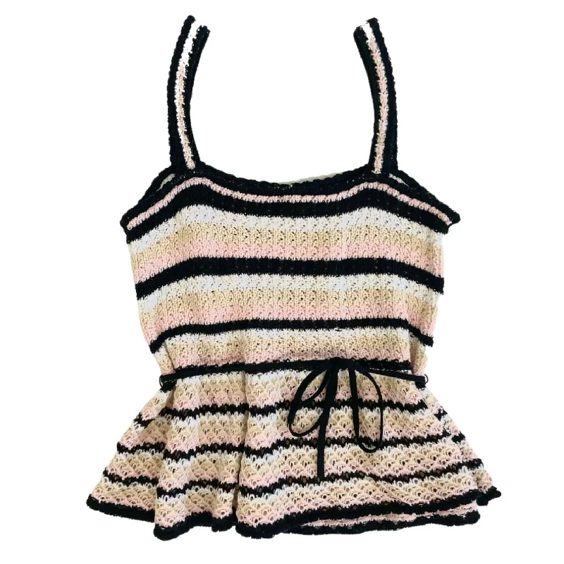 Sophisticated Fashion Women's Monique Crochet Top In Stripe