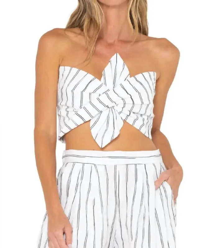 Luxe Style Discounts Clementine Top In Black/white Stripe