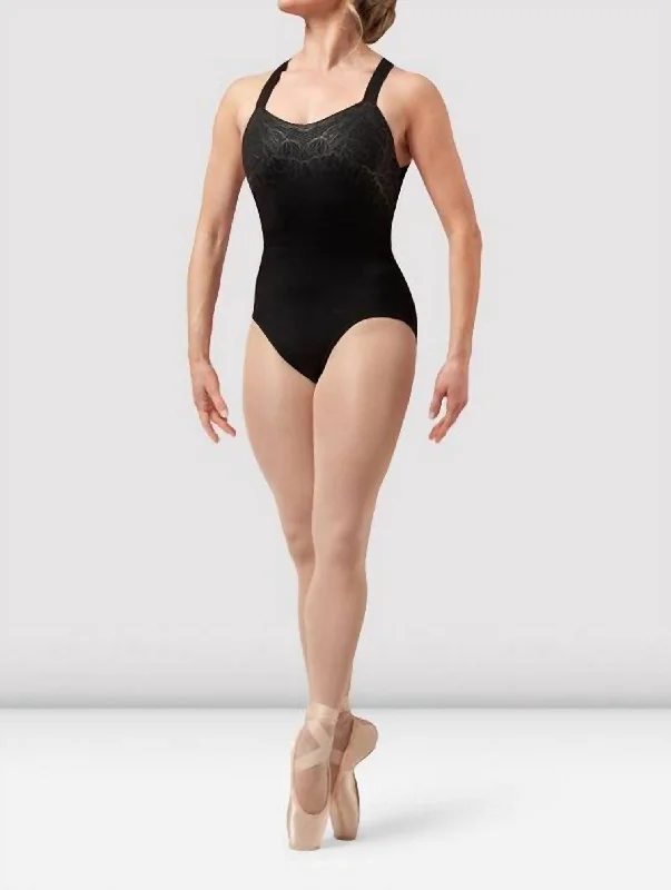 Buy More, Save More Amber Open Back Print Leotard In Black