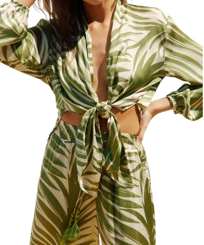 Shop Sale Items Knot Front Shirt In Tropical Adventures