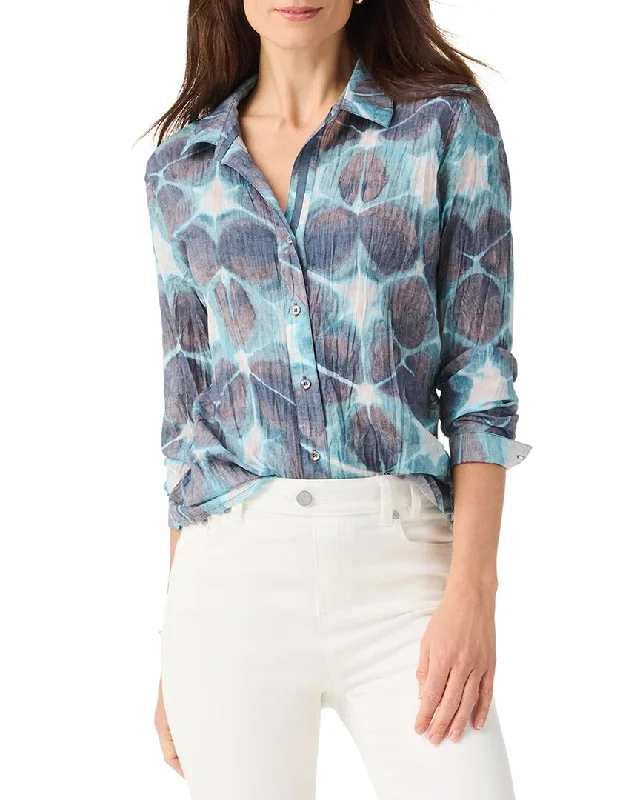 Massive Selection Sale NIC+ZOE Petite Ethereal Seas Crinkle Shirt