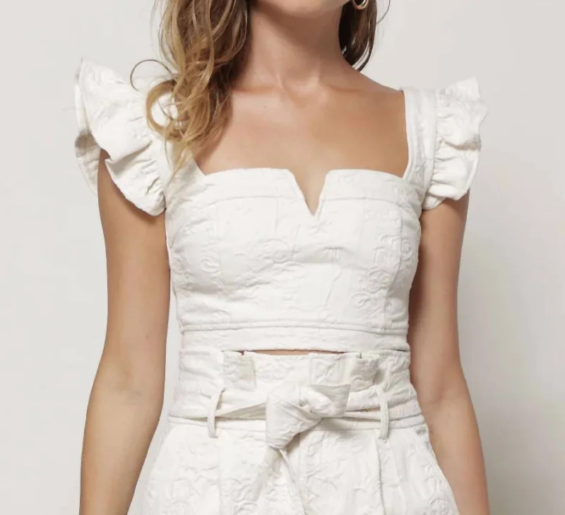 Trend Leading Collection Emory V-Wire Top In White