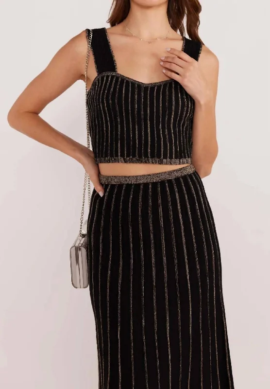 Classic Modern Offers Celia Lurex Striped Top In Black Combo