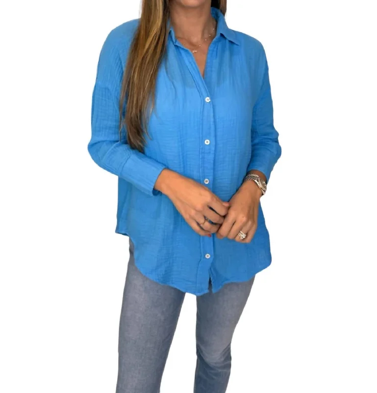 Unbeatable Prices Drop Shoulder Shirt In Blue