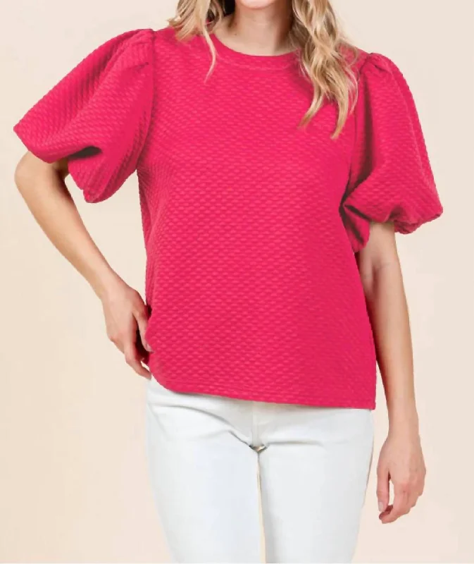 Statement Fashion Offers Embossing Texture Top In Berry