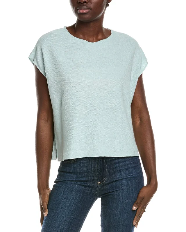 Find Your Unique Flair EILEEN FISHER Pique Linen-Blend Top