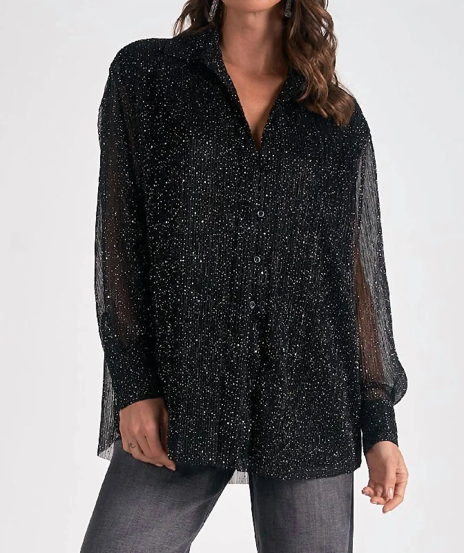 Affordable Luxury Fashion Leila Oversized Top In Black