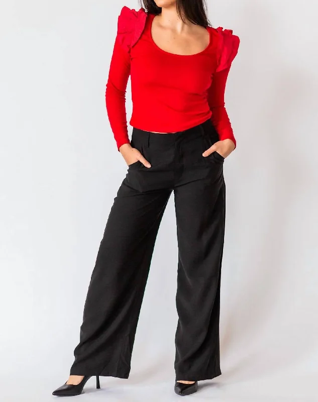 Enjoy Discount Luna Ruffle Top In Red