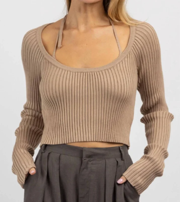 Flash Sales Moment Layered Bralette Top In Mocha