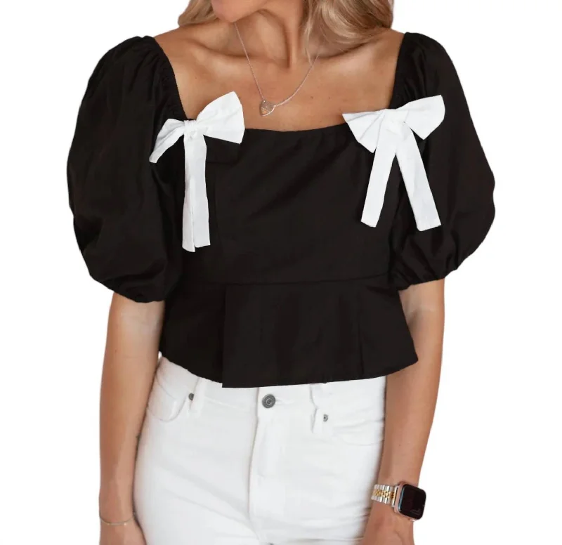 Trend Alert Can't Resist It Bow Smocked Top In Black