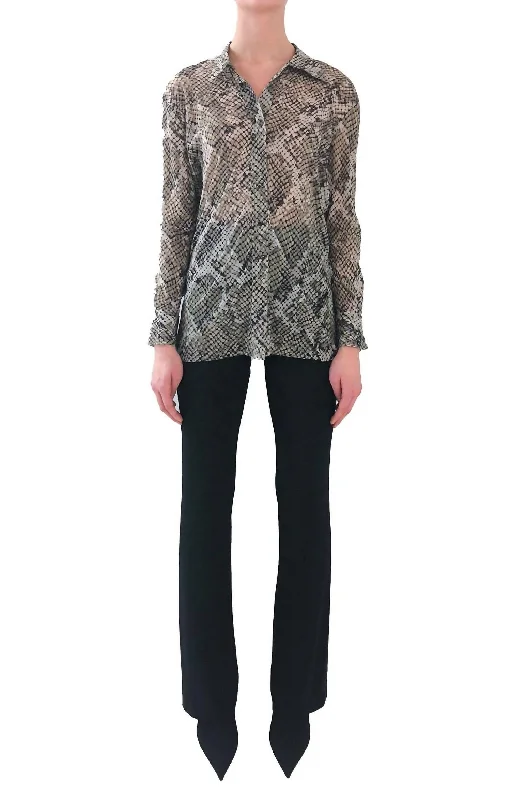 Vibrant Style Promotions Boyfriend Nk Shirt In Scale Python