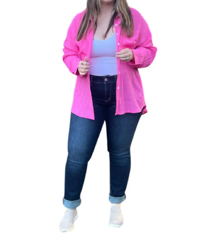 Clearance Event Button-Down Collar Shirt In Pink